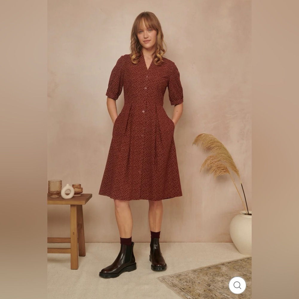 NWT | Emily and Fin | Stella Auburn Mini Spot Dress | Large